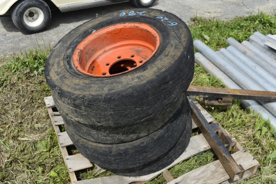 4 Solid Bergougnan 8-16 8 Lug Tires