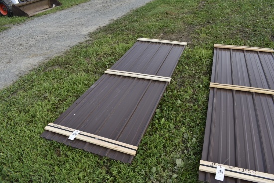 25 pieces of 10 foot long brown corrugated metal roofing