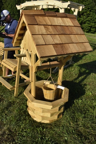 Amish Made wooden wishing well