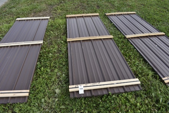 25 pieces of 10 foot long brown corrugated metal roofing