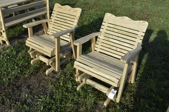 Pair of amish made glider chairs