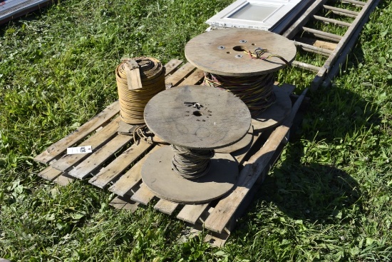 pallet of with 3 spools of wire