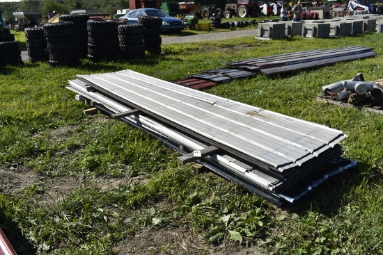 approx 50 sheets of used corrugated metal roofing