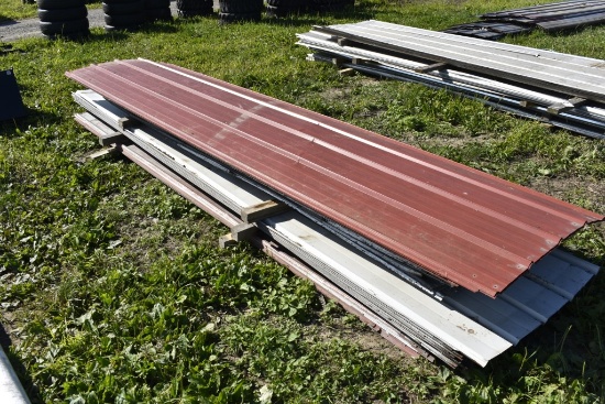 approx 50 sheets of used corrugated metal roofing