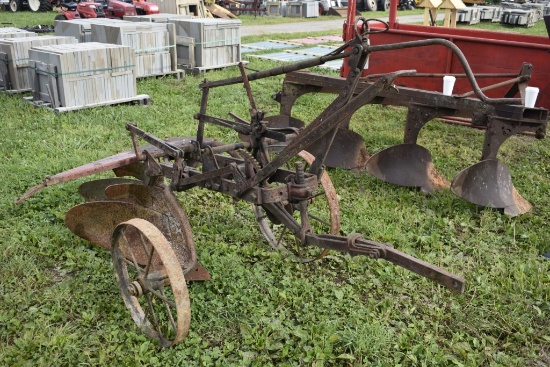 antique two bottom trailer plow