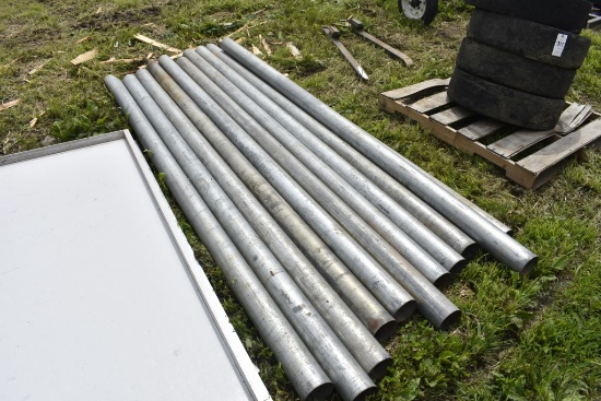 Lot of 11 10' Long 4.5" Galvanized Pipes
