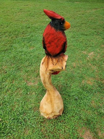 Wooden Hand Sculpted Cardinal