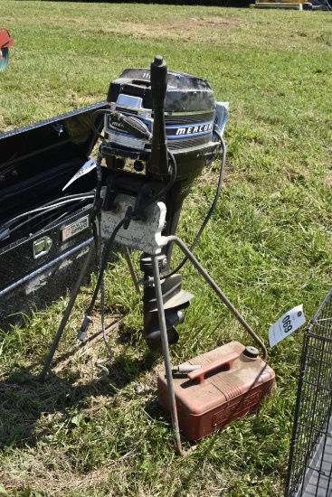Mercury 9.8 Horsepower motor on stand
