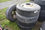 Set of 4 Yokohama 11R22.5 truck tires