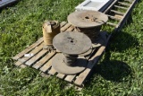 pallet of with 3 spools of wire