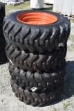 New Camso 10-16.5 Skidsteer tires on 8 lug orange rims