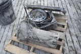 pallet with radiator, rim, automatic transmission out of a ford
