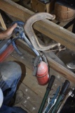 Ice tongs, big Clamp, and fire extinguisher