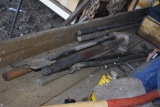 2 sledehammers, axe, splitting maul, 5 prybars and two fourways