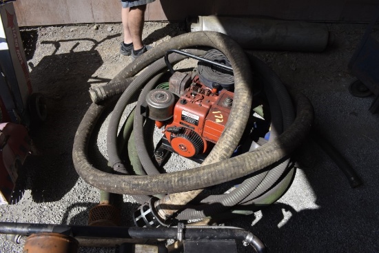 Homelite 328 GPM Trashpump with intake hose and 4 discharge hoses