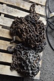 5 Misc size chains with hooks on each end