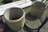 Two Concrete Sewer Pipe and Two Concrete Caps