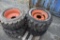 4 Bobcat 31x12-16.5 Skidsteer tires with 8 lug rims