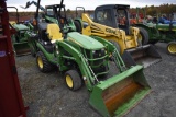 John Deere 1025R Compact Tractor with Loader and Backhoe