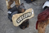 Wood Carved Welcome/go away Bear sign holder