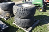 Pair of Galaxy 41x18LL-22.5 Turf Tires on 9 Lug rims