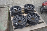 Set of 4 Black Trailer Rims