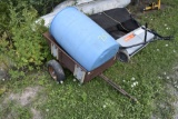 lawn cart with blue barrel