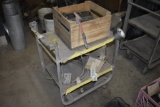 Rolling 2 tier shop cart with contents