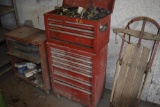 2 tier tool box 10 drawer with contents