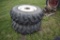 Pair of Goodyear 14.928 tractor tires on 8 lug rims