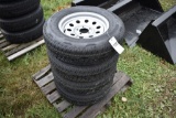 4 New Rainer ST 205/75R15 Trailer tires on 5 lug rims