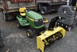 John Deere X300 Lawn Tractor with Snow Blower and mower Deck