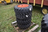 4 New Camso 10-16.5 Skidsteer Tires on orange 8 lug rims