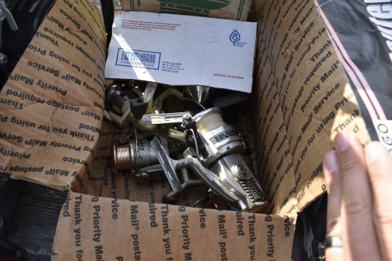 Box of fishing reels