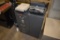 2 antique foot massagers and a 3 drawer filing cabinet with swing door