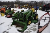 John Deere 4010 Tractor with loader and mower deck