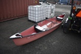 3 person red canoe