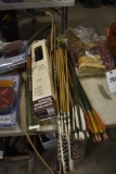 Large Quantity of Regular Arrows, crossbow bolts, and two bows