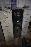3 four drawer filing cabinets