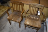 2 Wooden Chairs with arms
