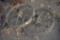 2 old metal wheels