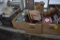 4 boxes of misc electrical items, shop items, etc