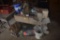 old Drop leaf table with load of contents