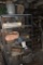Hardware Organizer shelf with contents, 5 tier shelf with contents, and items around the two
