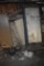group of 5 old doors, 3 electric motors, and antique table saw