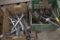 Box with mostly bigger SAE Wrenches and green milk crate with big sockets
