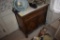 Nice wooden Buffet table with glass wear and pitchers inside