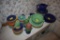 Large Group of Fiesta Ware Dishes, cups and various other dishes