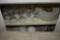 Dishes, glasses. Metal serving platters, candle sticks, etc