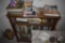 Bookshelf with all the books in and on and around it
